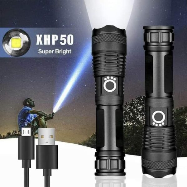Waterproof Rechargeable USB Torch Light (xhp50)